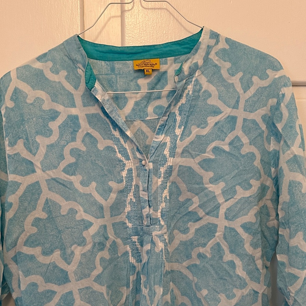 Roller Rabbit Light Blue Patterned Tunic - Picture 2 of 4
